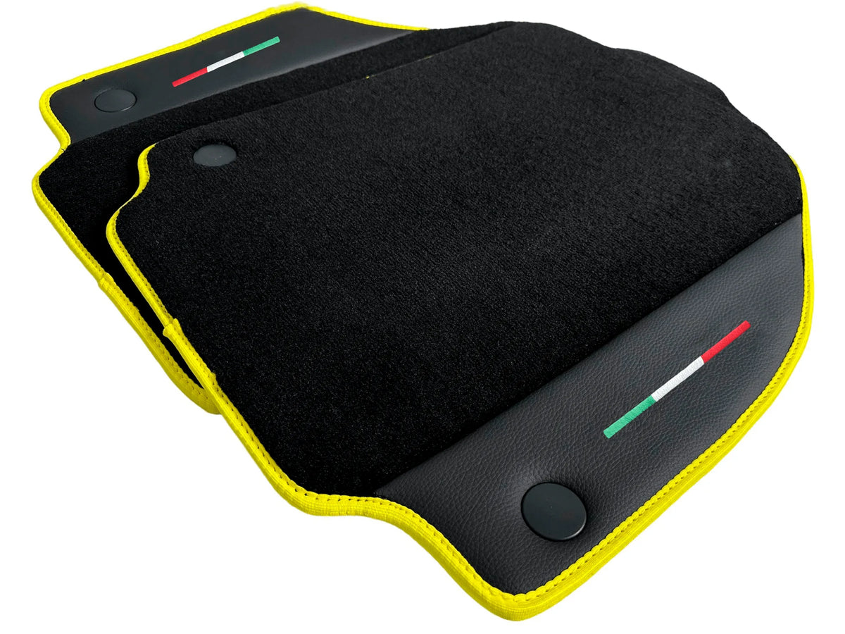 Floor Mats For Ferrari 488 GTB 2015-2022 Carpet With Leather - AutoWin