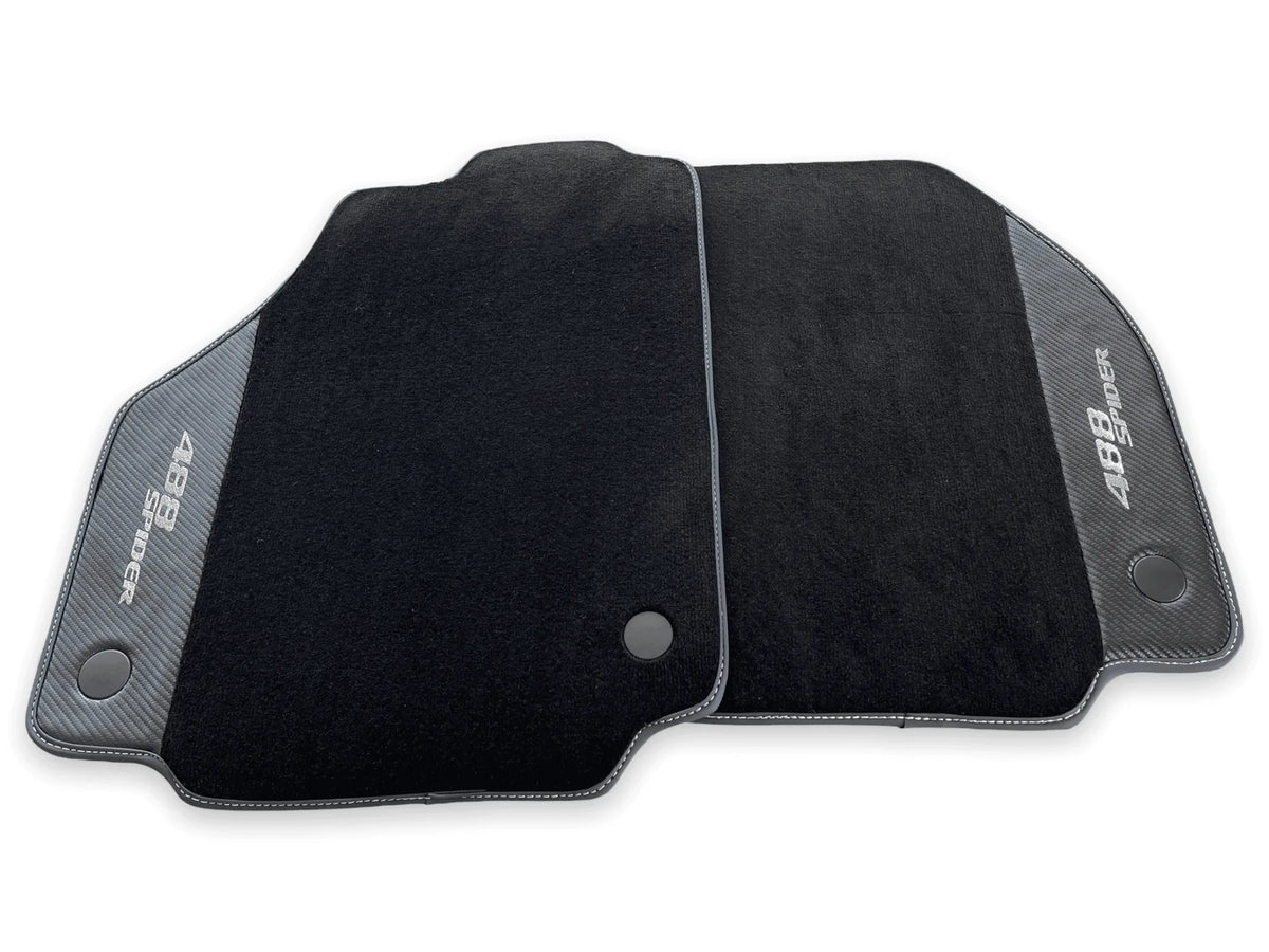 Floor Mats For Ferrari 488 Spider 2015-2022 Carbon Fiber AutoWin Brand IT Edition - AutoWin