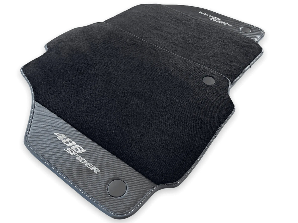 Floor Mats For Ferrari 488 Spider 2015-2022 Carbon Fiber AutoWin Brand IT Edition - AutoWin