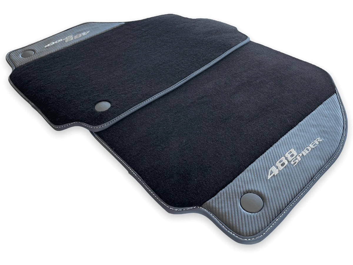 Floor Mats For Ferrari 488 Spider 2015-2022 Carbon Fiber AutoWin Brand IT Edition - AutoWin