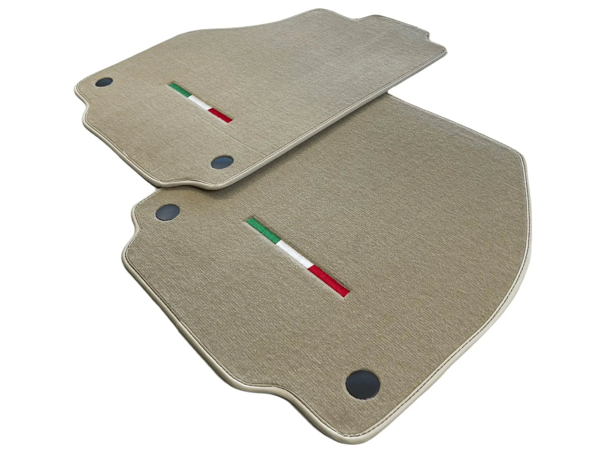 Floor Mats For Ferrari 488 Spider (2016-2022) Beige Autowin Brand Italian Edition