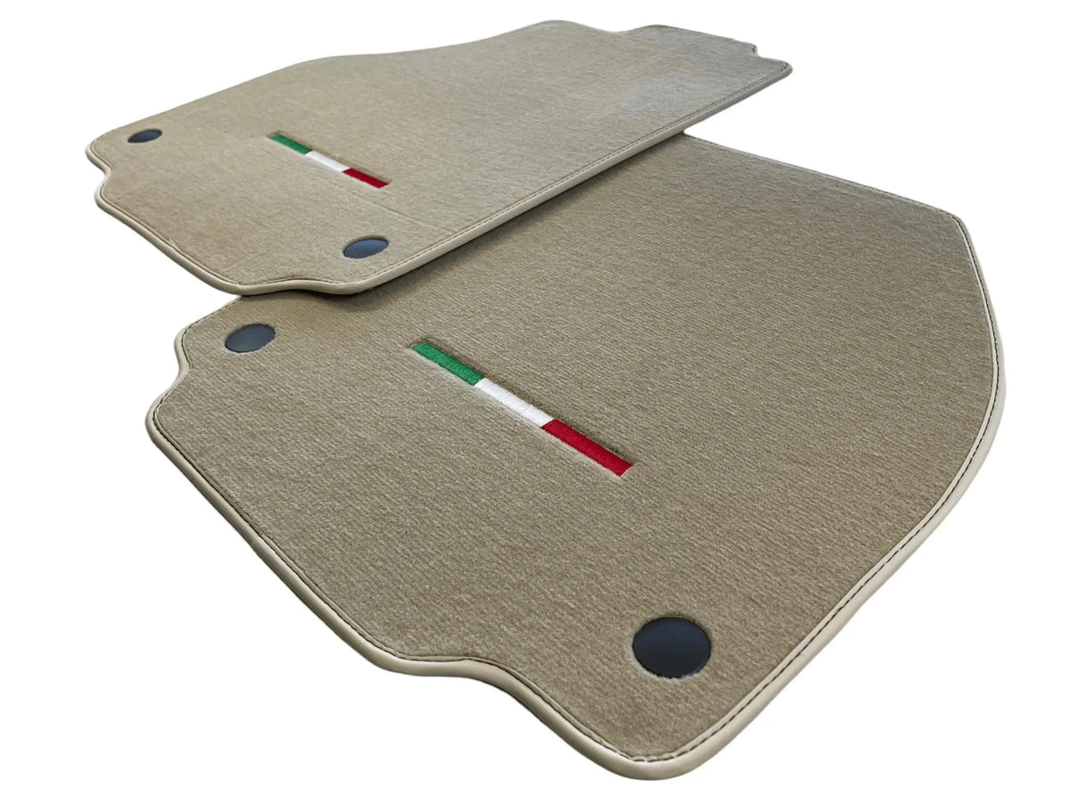 Floor Mats For Ferrari 488 Spider (2016-2022) Beige Autowin Brand Italian Edition