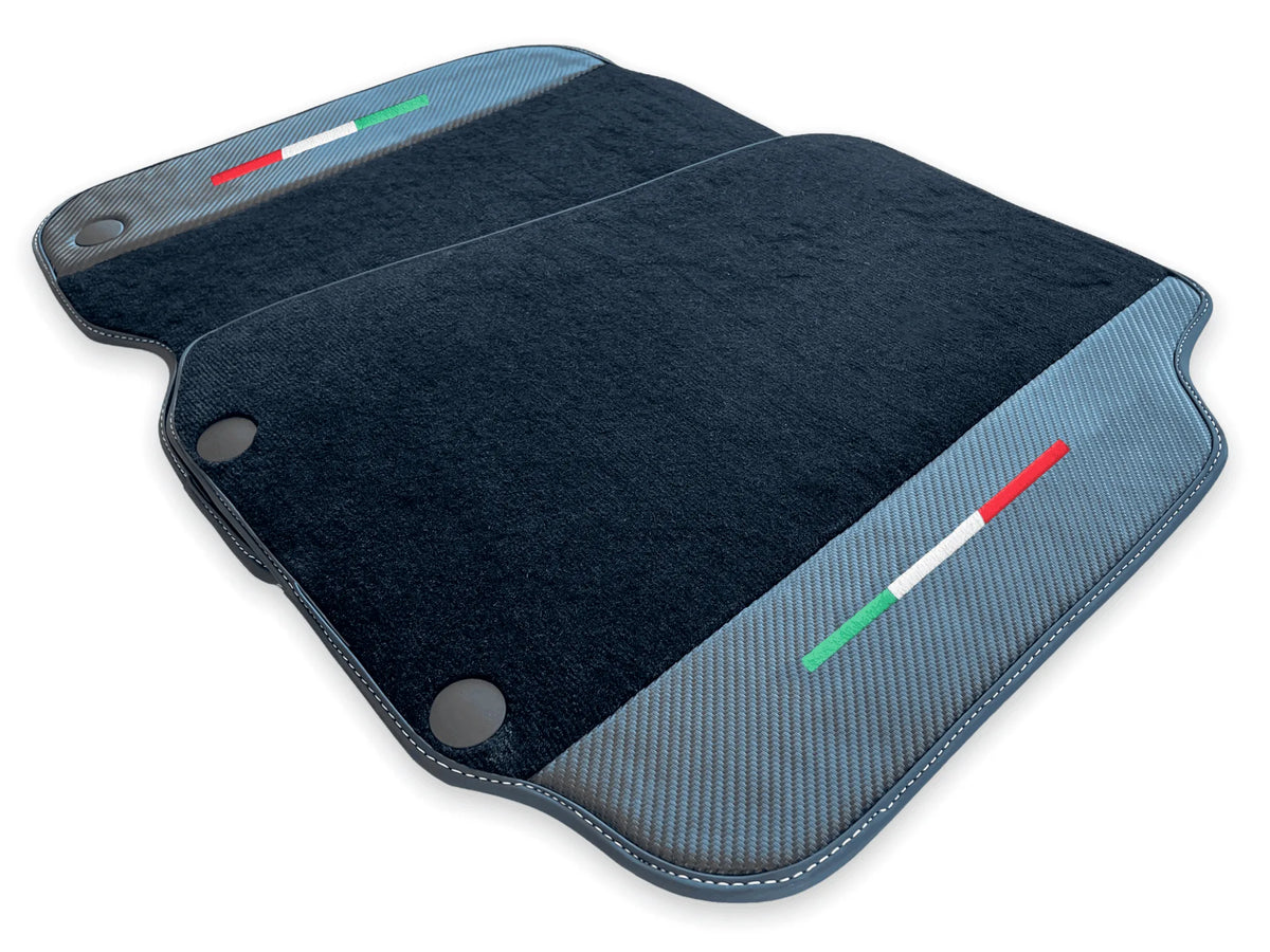 Floor Mats For Ferrari 812 Superfast Carbon Fiber And Black Carpet