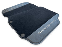 Floor Mats For Ferrari 812 Superfast Carbon Fiber And Black Carpet - AutoWin