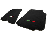 Floor Mats For Ferrari F12 Berlinetta Black Tailored Carpets With Italian Emblem - AutoWin
