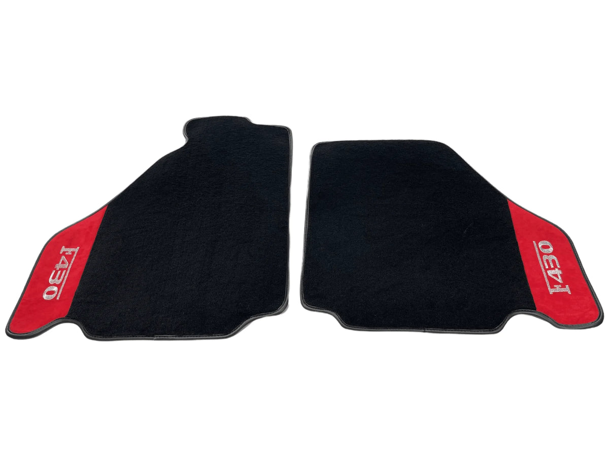 Floor Mats For Ferrari F430 2004-2009 Red Alcantara Leather - AutoWin