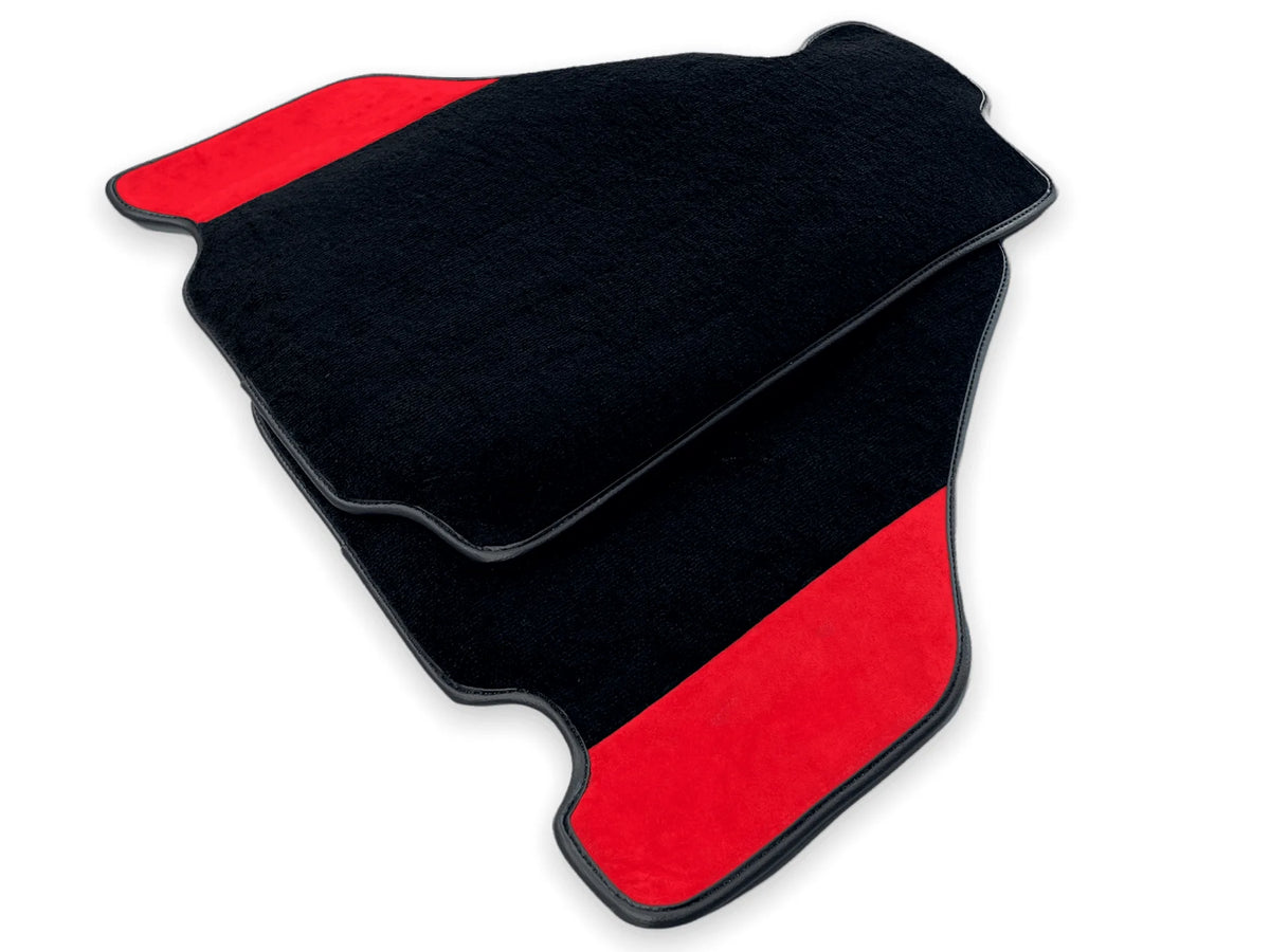 Floor Mats For Ferrari F430 2004-2009 Red Alcantara Leather - AutoWin
