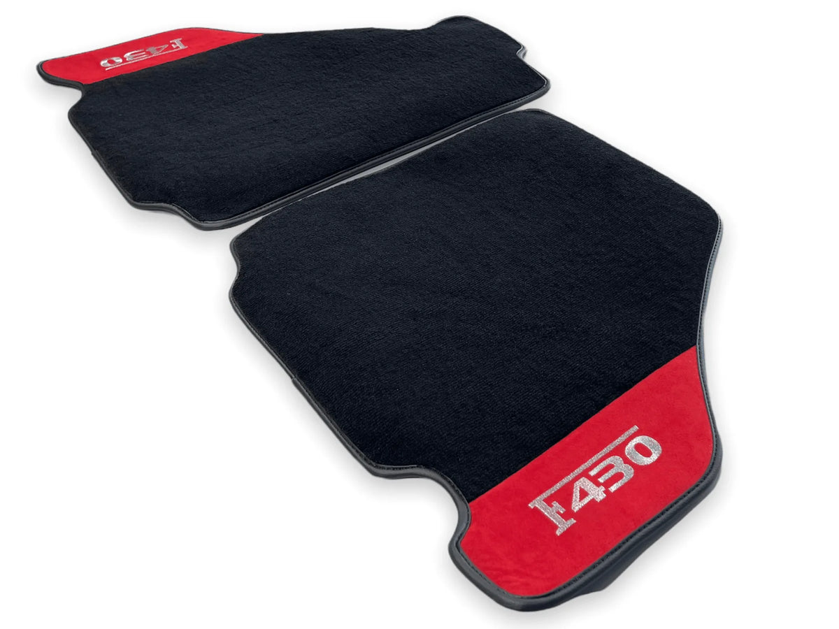 Floor Mats For Ferrari F430 2004-2009 Red Alcantara Leather - AutoWin