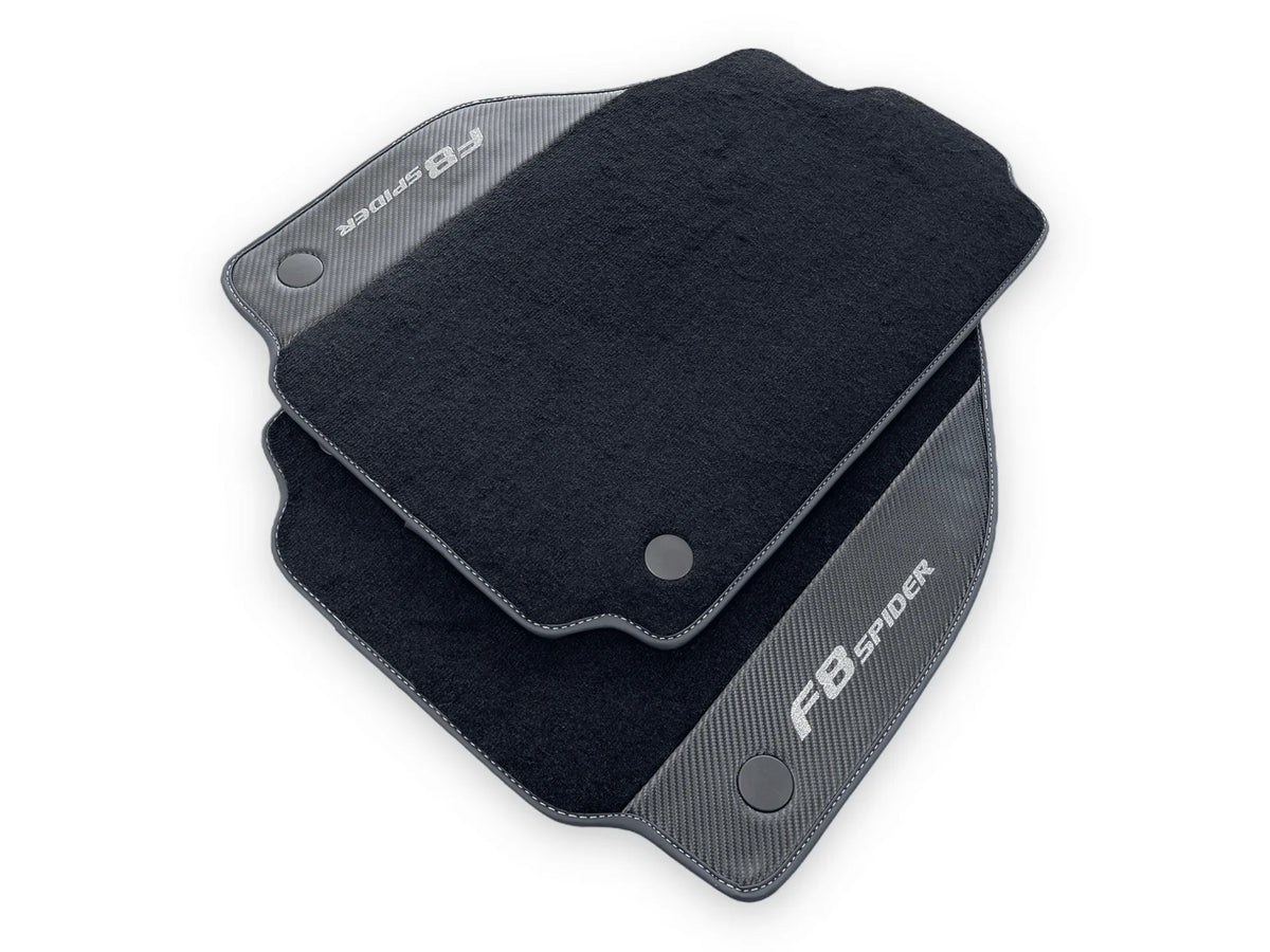Floor Mats For Ferrari F8 Spider 2019-2022 With Carbon Fiber Leather - AutoWin