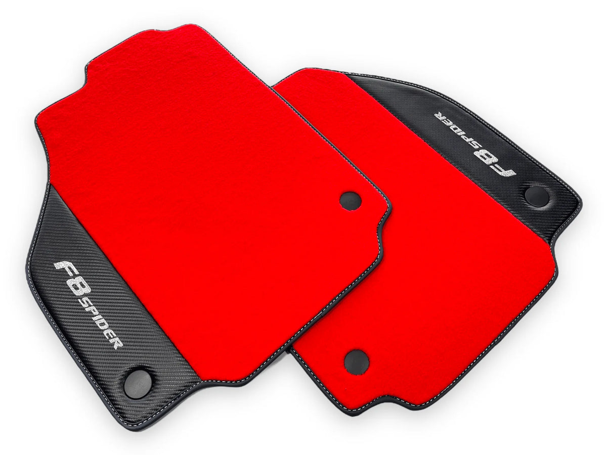 Floor Mats For Ferrari F8 Spider 2019-2022 With Carbon Leather - AutoWin