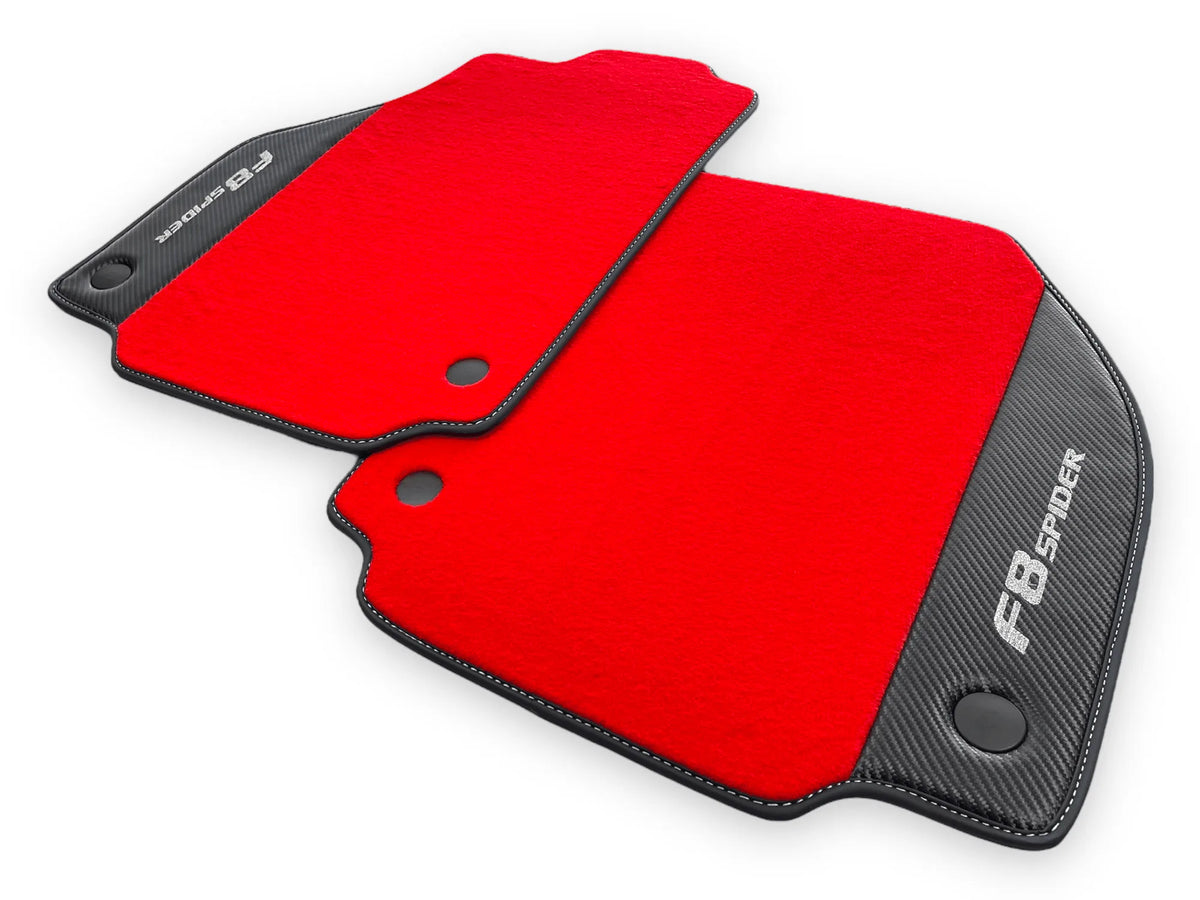 Floor Mats For Ferrari F8 Spider 2019-2022 With Carbon Leather - AutoWin