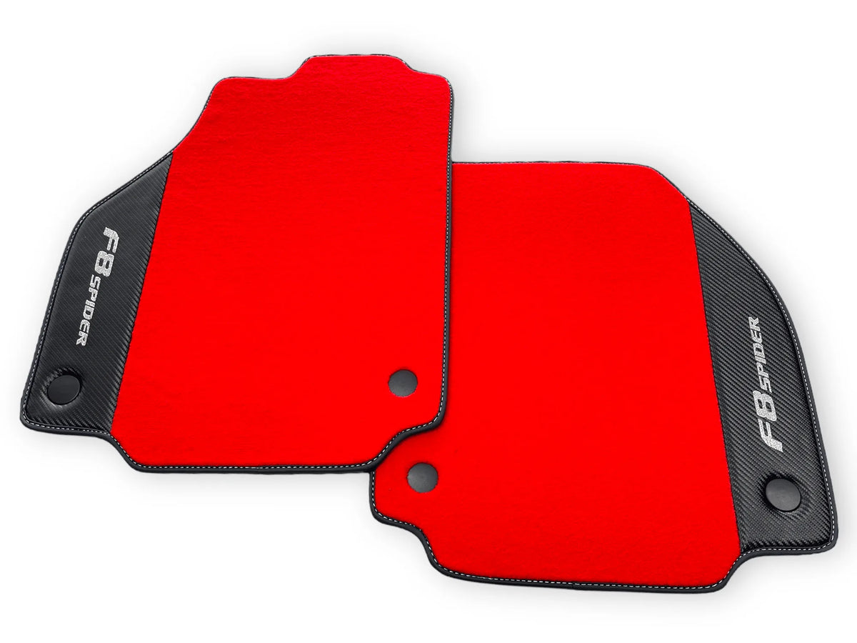 Floor Mats For Ferrari F8 Spider 2019-2022 With Carbon Leather - AutoWin