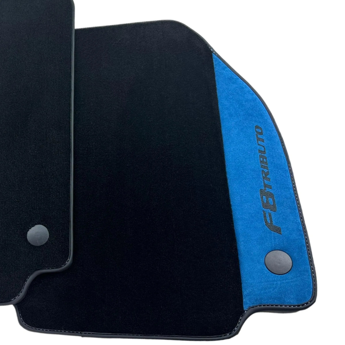 Floor Mats For Ferrari F8 Tributo 2019-2022 With Blue Alcantara Leather - AutoWin