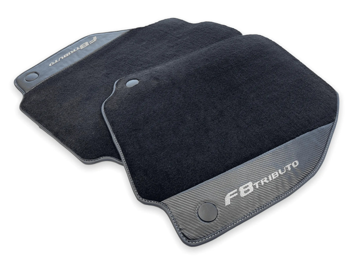 Floor Mats For Ferrari F8 Tributo 2019-2022 With Carbon Leather - AutoWin