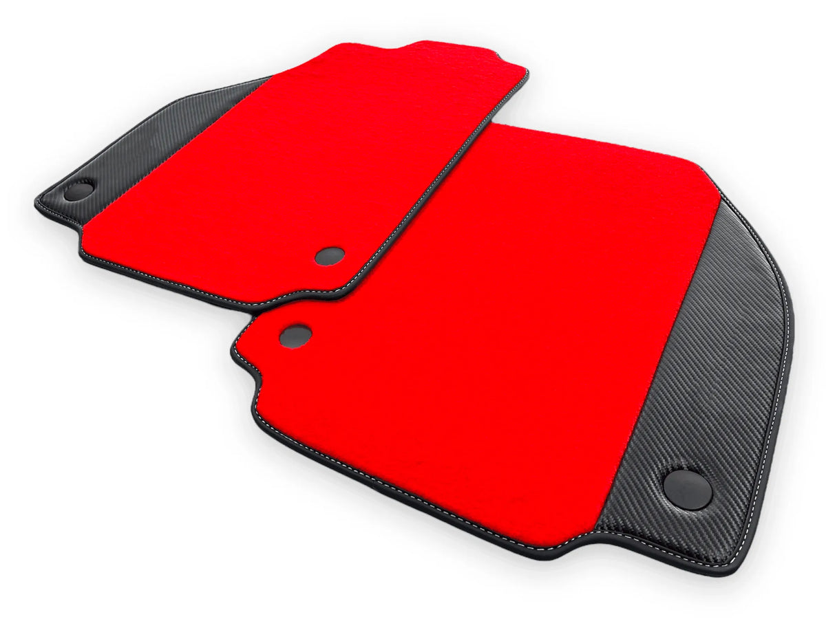 Floor Mats For Ferrari F8 Tributo 2019-2023 With Carbon Leather - AutoWin