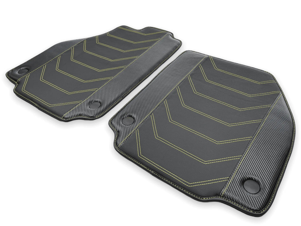 Floor Mats For Ferrari F8 Tributo (2019-2023) Yellow Sewing