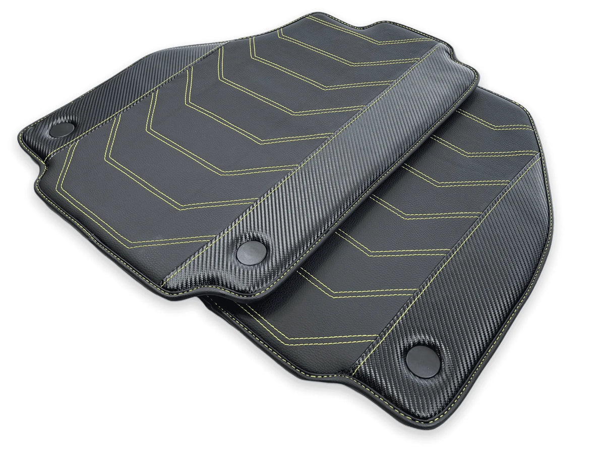 Floor Mats For Ferrari F8 Tributo (2019-2023) Yellow Sewing