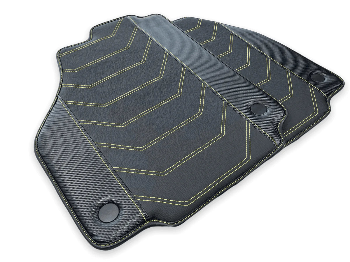 Floor Mats For Ferrari F8 Tributo (2019-2023) Yellow Sewing