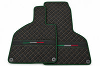Floor Mats for Lamborghini Huracan Perfomante Alcantara Leather | Italian Flague Dark Green trim