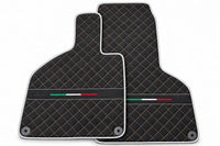 Floor Mats for Lamborghini Huracan Perfomante Alcantara Leather | Italian Flague White trim