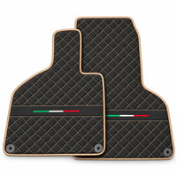 Floor Mats for Lamborghini Huracan Perfomante Alcantara Leather | Italian Flague Beige trim
