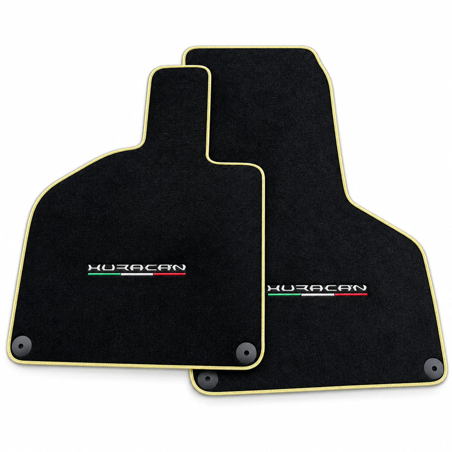 Floor Mats for Lamborghini Huracan With Italian Flag Green Stitch | Various Trim Colors