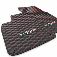 Floor Mats For Lamborghini Urus Leather Red Stitching - AutoWin