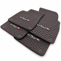 Floor Mats For Lamborghini Urus Leather Red Stitching - AutoWin
