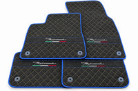 Floor Mats For Lamborghini Urus Performante Alcantara Leather Blue trim
