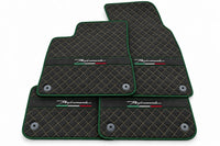 Floor Mats For Lamborghini Urus Performante Alcantara Leather Dark Green trim