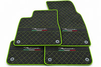 Floor Mats For Lamborghini Urus Performante Alcantara Leather Green trim