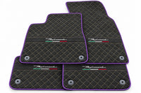 Floor Mats For Lamborghini Urus Performante Alcantara Leather Purple trim