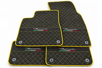 Floor Mats For Lamborghini Urus Performante Alcantara Leather Yellow trim