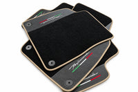 Tapis de sol pour Lamborghini Urus Performante en cuir carbone avec garniture beige