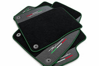 Tapis de sol pour Lamborghini Urus Performante avec garniture en cuir carbone vert foncé