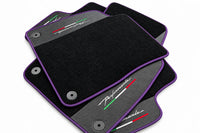 Tapis de sol pour Lamborghini Urus Performante avec garniture en cuir carbone violet