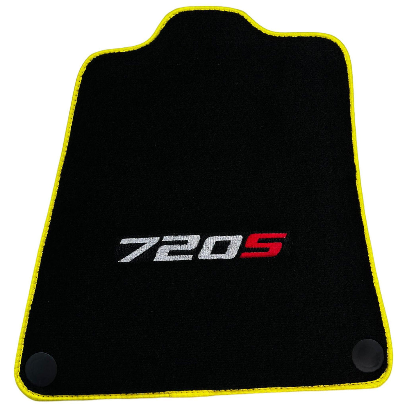 Floor Mats For McLaren 720S Black Tailored With Yellow Trim - AutoWin