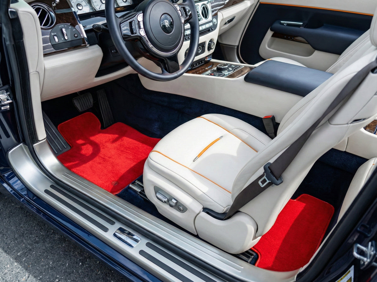 Interior look of floor mats for Floor Mats For Rolls Royce Dawn Rr6 2016-2023 Red