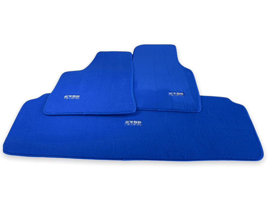 Floor Mats For Tesla Model X (7 Seats) Blue Tailored Carpets ER56 Design - AutoWin