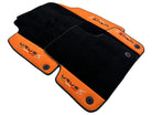 Floor Mats Set with Trunk Mat For Lamborghini Urus S With Orange Alcantara Leather - AutoWin