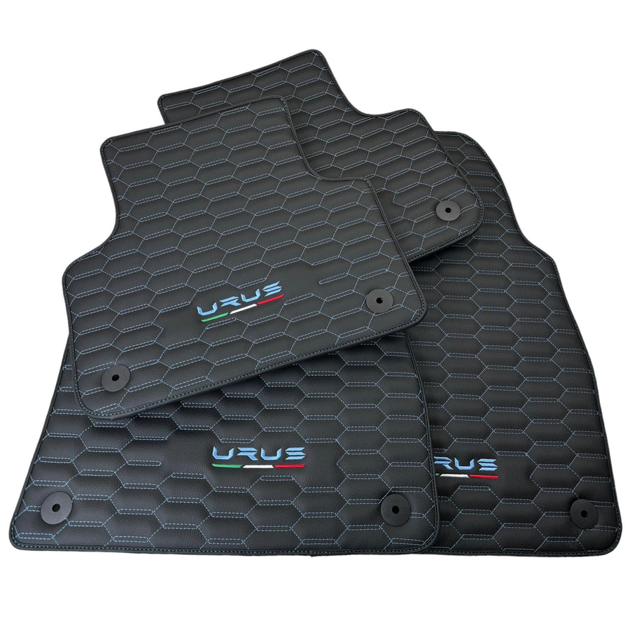 Floor Mats Set with Trunk Mat for Lamborghini Urus with Black Leather - AutoWin