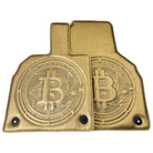 Golden Leather Floor Mats for Lamborghini Aventador with Bitcoin Sewing - AutoWin