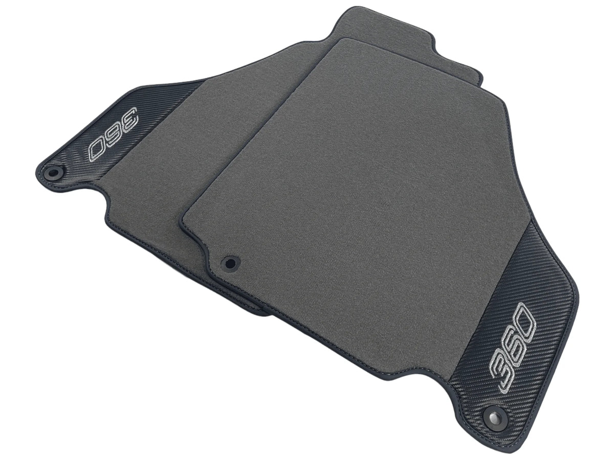 Gray Floor Mats For Ferrari 360 Modena 1999-2005 With Carbon Fiber Leather - AutoWin