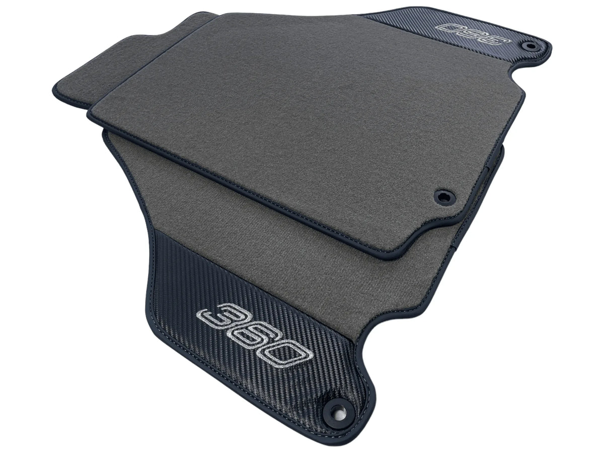 Gray Floor Mats For Ferrari 360 Modena 1999-2005 With Carbon Fiber Leather - AutoWin