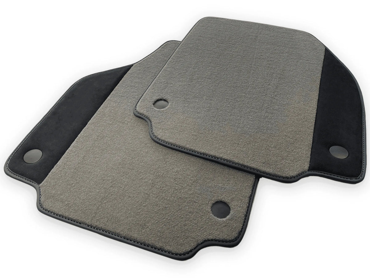Gray Floor Mats For Ferrari 488 Spider (2016-2022) Carpets With Alcantara Leather - AutoWin