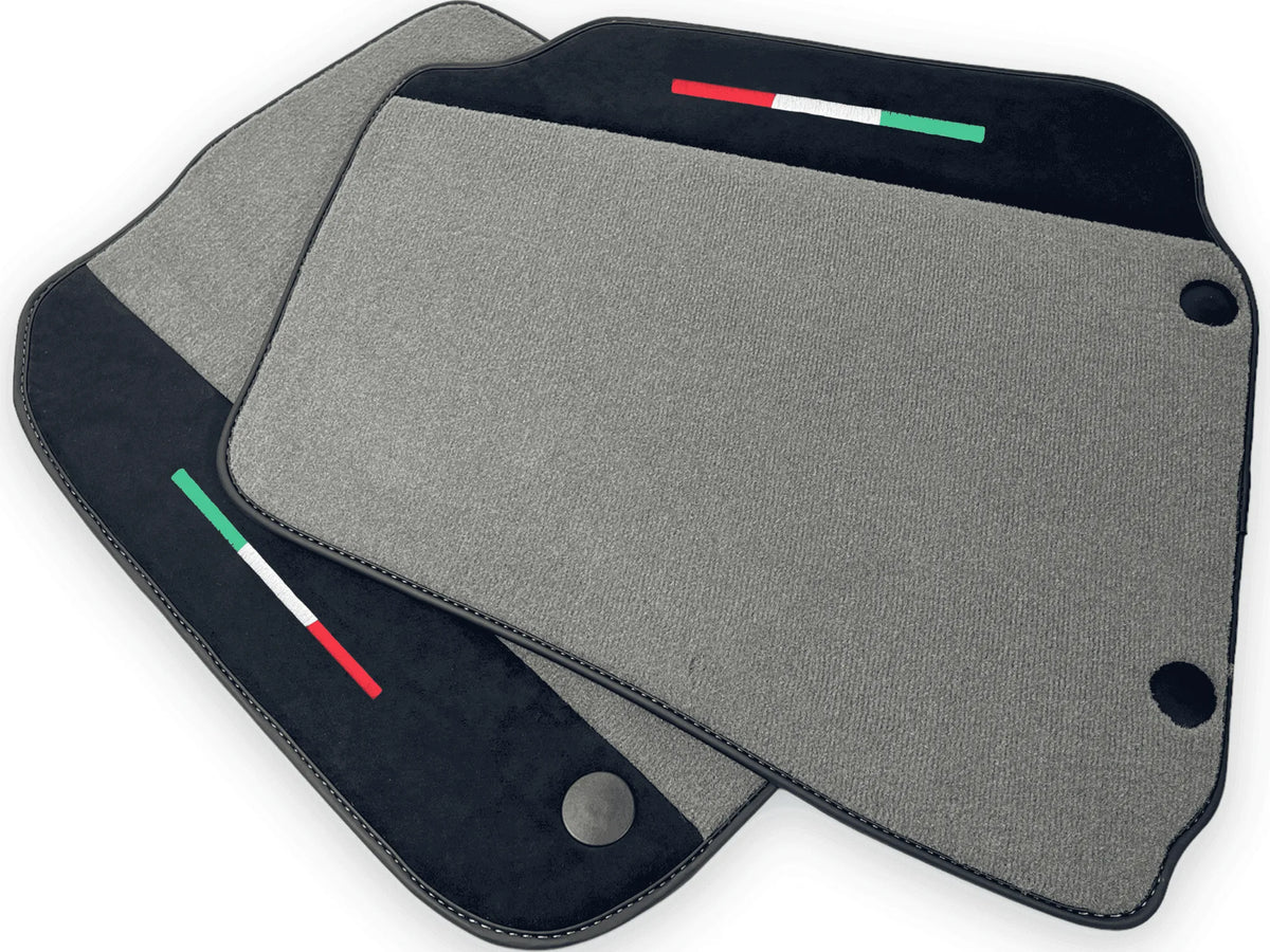Gray Floor Mats For Ferrari 812 Superfast With Alcantara Leather