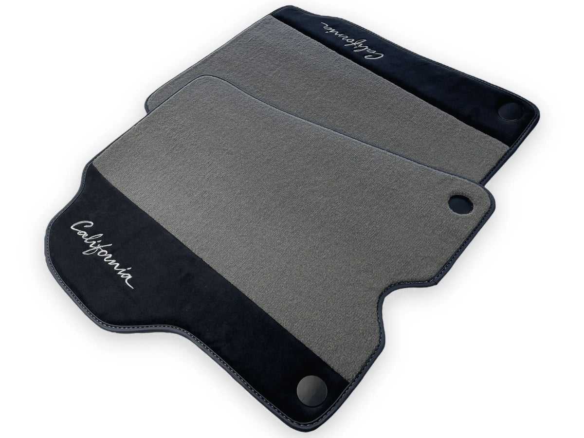 Gray Floor Mats For Ferrari California 2008-2014 With Alcantara - AutoWin