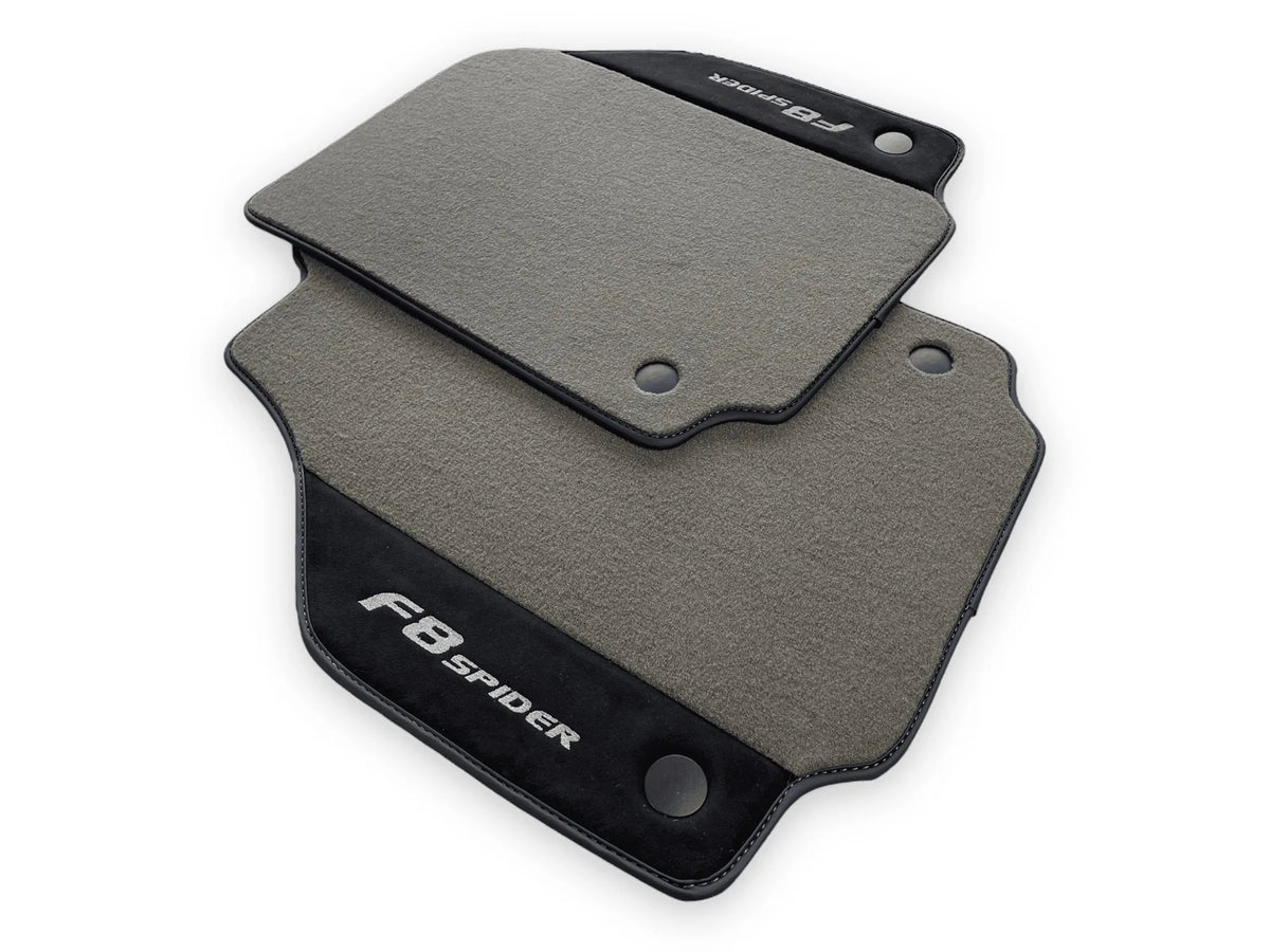 Gray Floor Mats For Ferrari F8 Spider 2019-2022 With Alcantara Leather - AutoWin