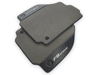 Gray Floor Mats For Ferrari F8 Spider 2019-2022 With Carbon Fiber Leather - AutoWin