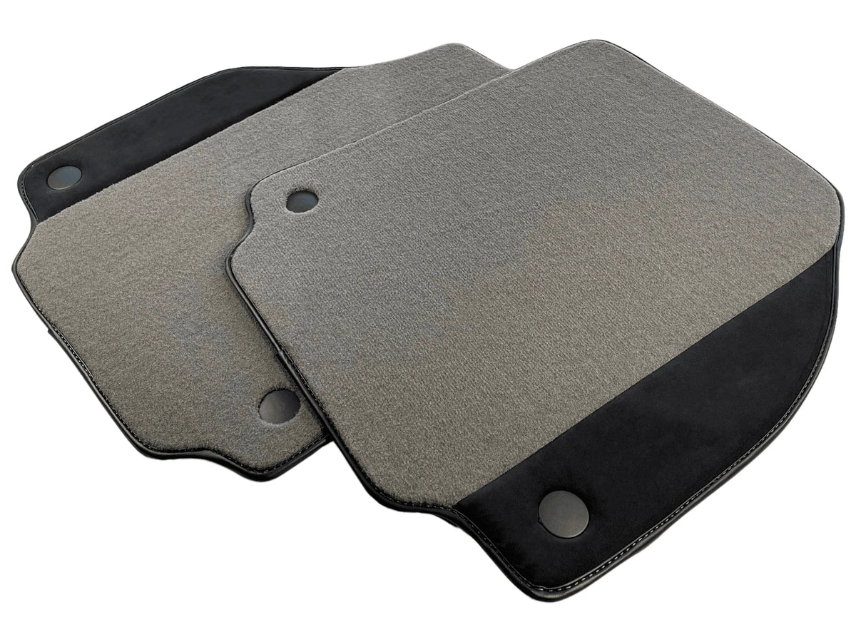 Gray Floor Mats For Ferrari F8 Tributo 2019-2022 With Alcantara Leather - AutoWin